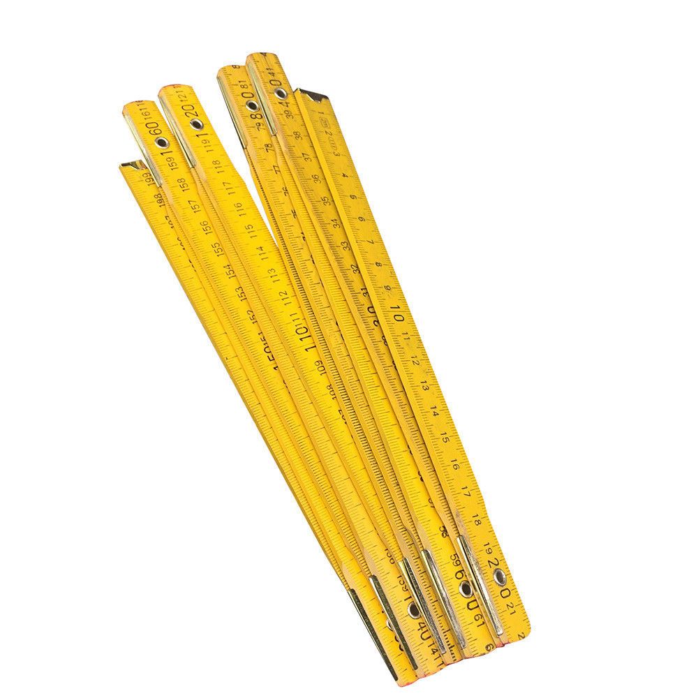 Varilla de madera métrica para carpintería, regla plegable de 200cm, herramientas de medición métricas
