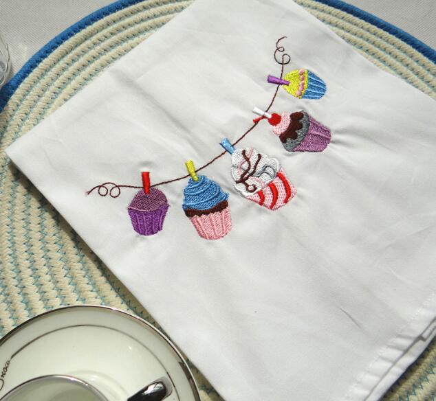 45x70cm simples bordado guardanapo de mesa algodão chá cozinha pano de limpeza cozimento pano foto fundo decoração: Cakes