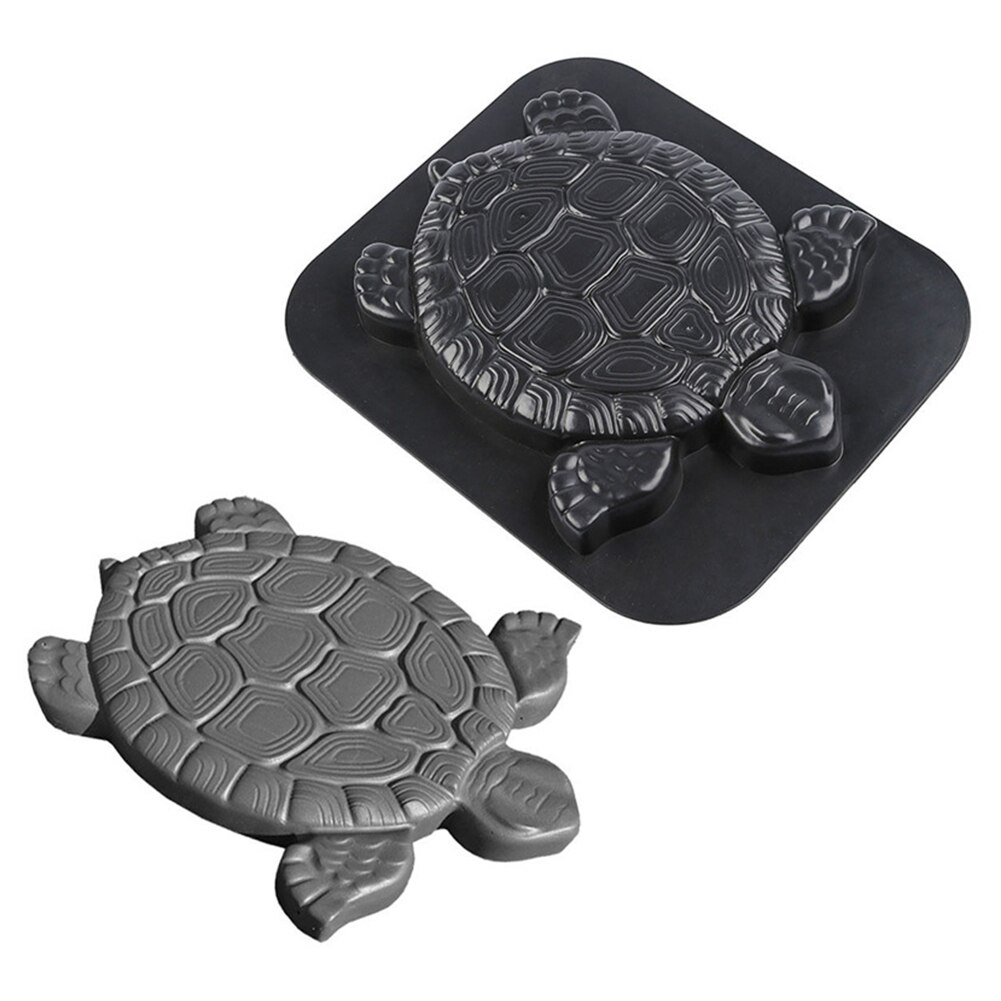 Garden Decor Tool Reusable Stepping Stone Outdoor Landscape ABS Concrete Cement Turtle Shape Paving Mold Road Manual Black