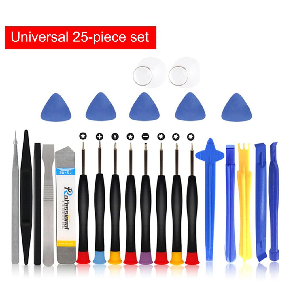 Kit d'outils de réparation de téléphone portable 25 en 1, outil d'ouverture de levier jeu de tournevis pour iPhone X 8 7 6S 6 Plus 11 Pro XS outils à main: 25 IN 1