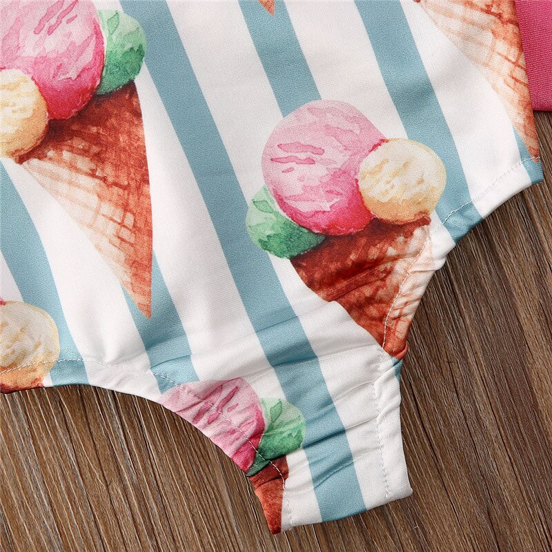Baby pige flæse badetøj sommer ærmeløs rygløs badedragt strandtøj badedragt sommer tøj top bikini
