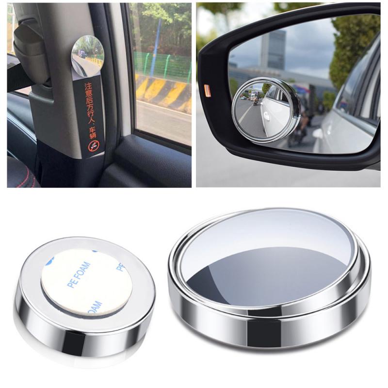Espejo retrovisor para coche, espejo redondo, pequeño, sin cable, HD, 360 °, accesorios para coche, 2 uds.