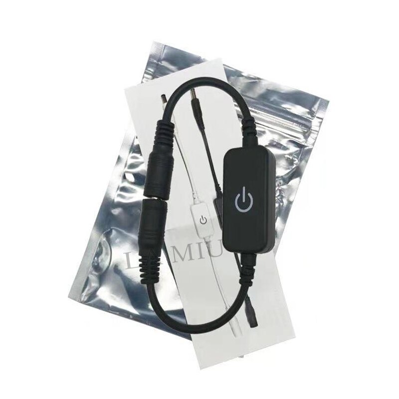 Mini led dimmer bryter kontroller touch  dc 12-24v for 5050 3528 ensfarget led stripe lys justere lysstyrken svart hvit