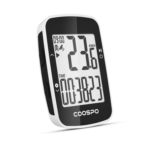 Coospo  bc26 langaton pyörä tietokone gps nopeusmittari matkamittari bluetooth 5.0 sovellus synkronointi vedenpitävä maantiepyörä mtb polkupyörä: Valkoinen