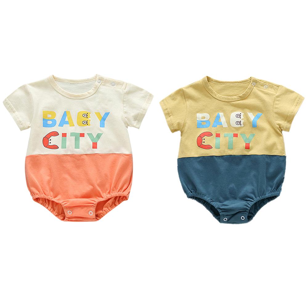 Spring Summer Baby Boys Girls Short Sleeve Cotton Letter Prints Bodysuits