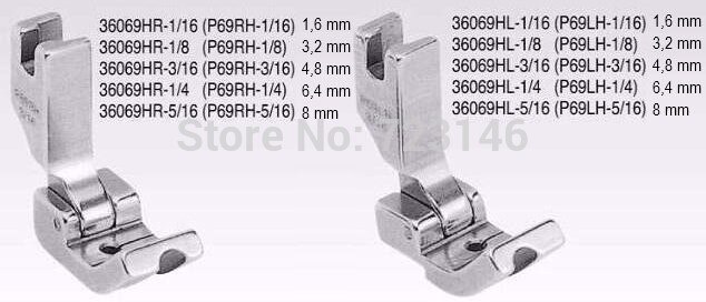 P69lH 1/4 3609HL-14 6.4Mm Industriële Naaimachine Presser Voet Voeten Voor Brother Juki Tylical Zanger Yamato Mitsubishi Zoje