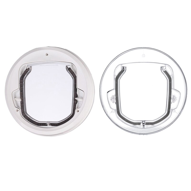 Porte à rabat pour chien porte ronde transparente porte pour chat verrouillable sécurité entrée pour animaux de compagnie fenêtre en verre chiot trou porte pour chats chiens