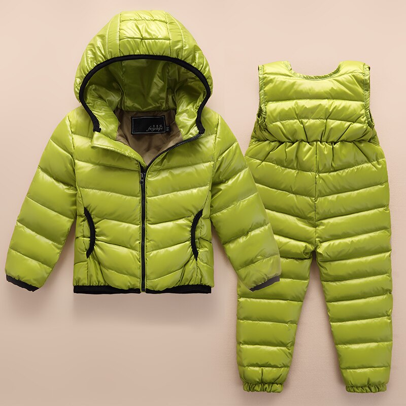 Clearance barnjacka varm barn snökläder 2-5 år pojkar ytterkläder flickor jackor vinter snödräkt parkas barnkläder: Grön / 5