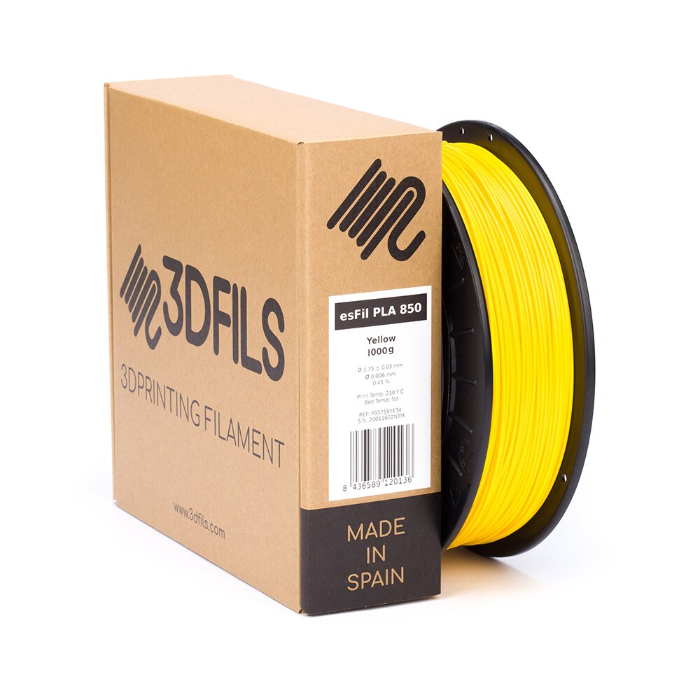 Filament 3DFILS-PLA pour impression 3D PLA INGEO 3D850: 1.75mm, 1 Kg: Yellow