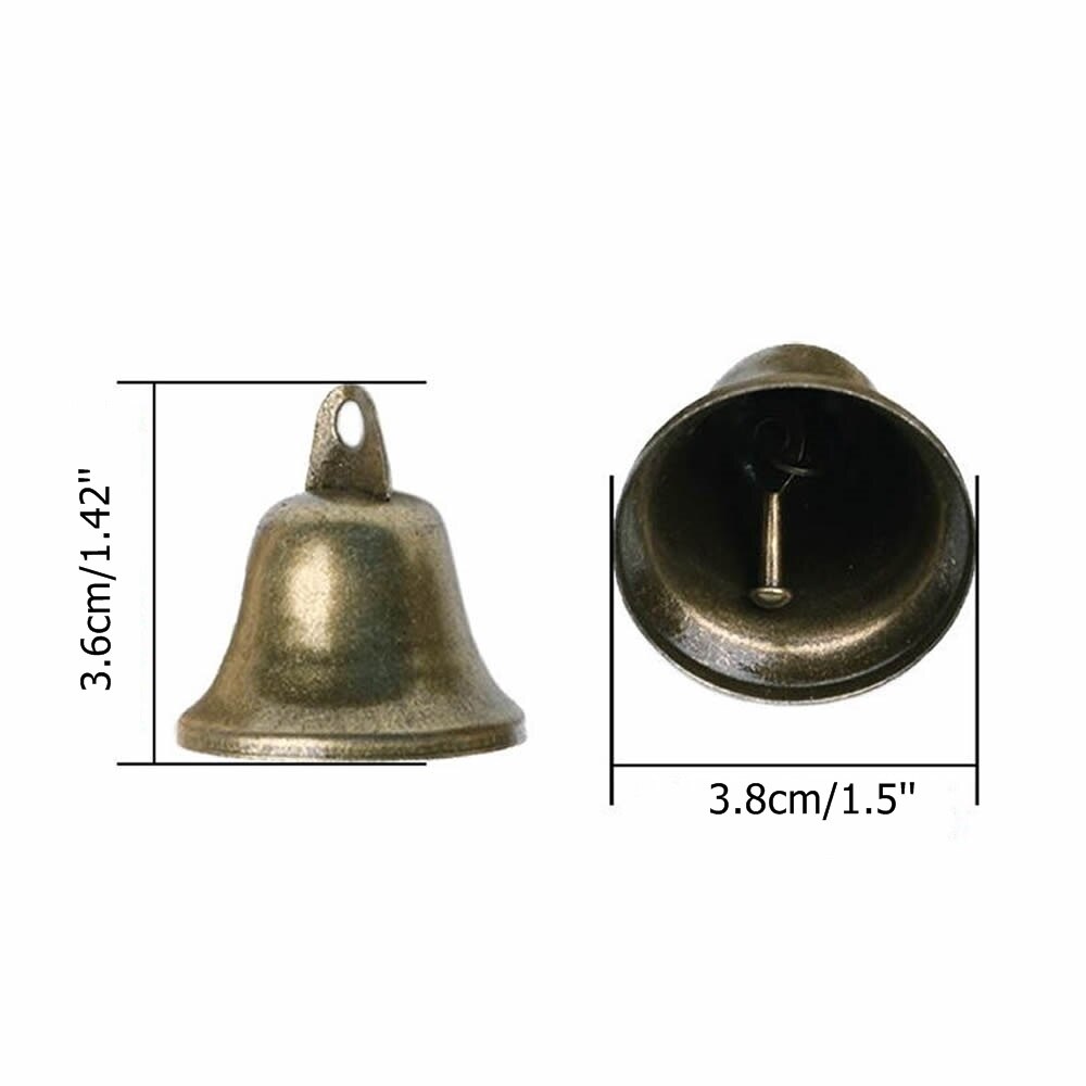 Cloches de Jingle en Bronze Vintage, pour chien, entraînement en pot, fabrication de carillons éoliens, équipement d'instruments musicaux, 38mm/1.5 pouces, 10 pièces