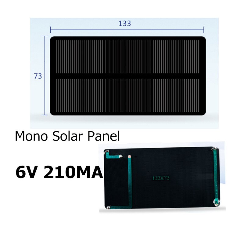 Mini 6v 210ma 1.25w monokrystallinsk silicium solpanel /sol epoxy panel solpanel solcelleopladning af mobiltelefon