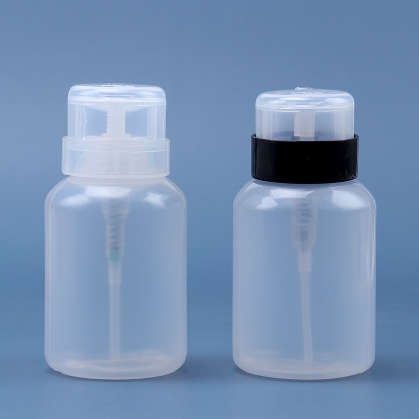 Bouteille en plastique rechargeable pour dissolvant du vernis à ongles, pour enlever le vernis, pour alcool, maquillage, bouteille séparée pour pompes à pression et Art de manucure et de pédicure, pour nettoyer le Gel UV, 200ml
