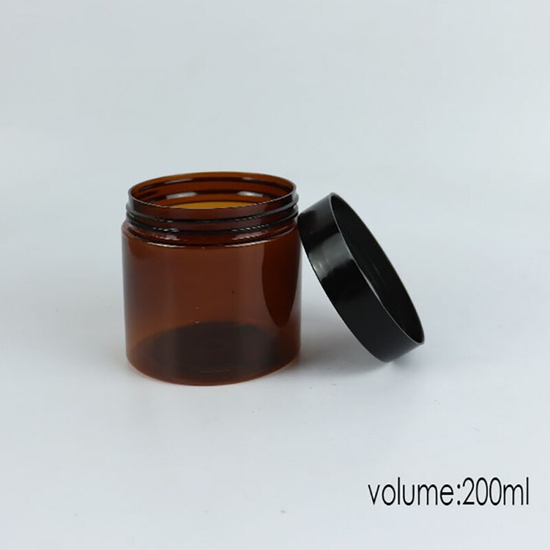 ♕S 200Ml Zwart Deksel Bruine Brede Mond Fles (Geen Vloeistof) ....