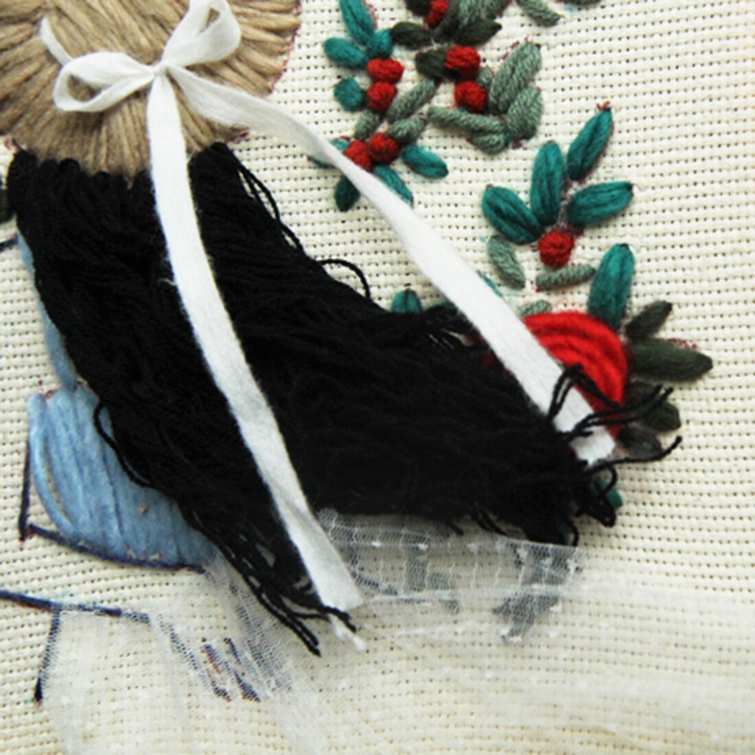 Bricolage tricot laine tapis Kit d'accrochage artisanat laine broderie avec 25x30cm cadre en bois