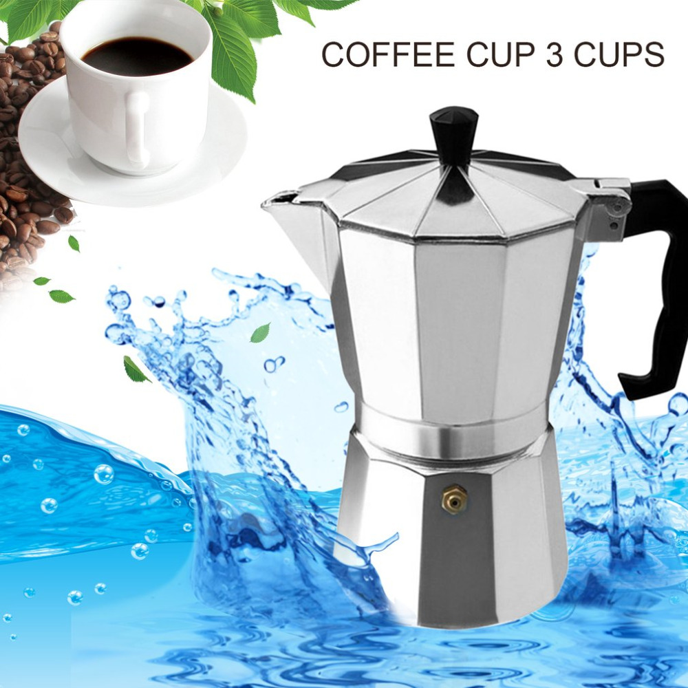 Coffee Maker Pot 3/6 Cups Espresso Pot Aluminum Moka Pot Coffee Maker Moka Espresso Latte Percolator Stove Top