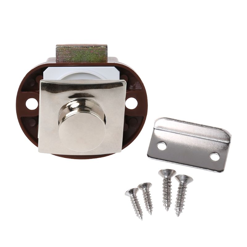 Camper Car Push Lock RV Caravan Boat Motor Home Cabinet Drawer Latch Button Locks For Furniture Hardware Accessories: Brown2