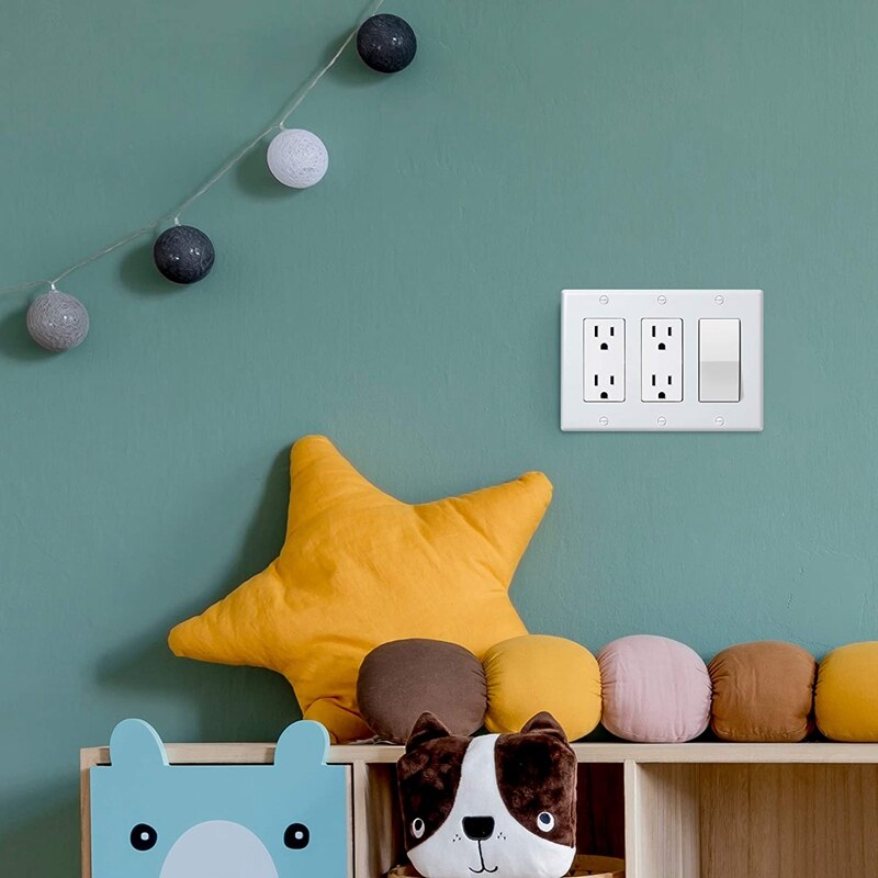 Light Switch Cover, Switch Plate Covers, Pack of 10, Single Light Switch Cover,2 Gang, White Light Switch Cover