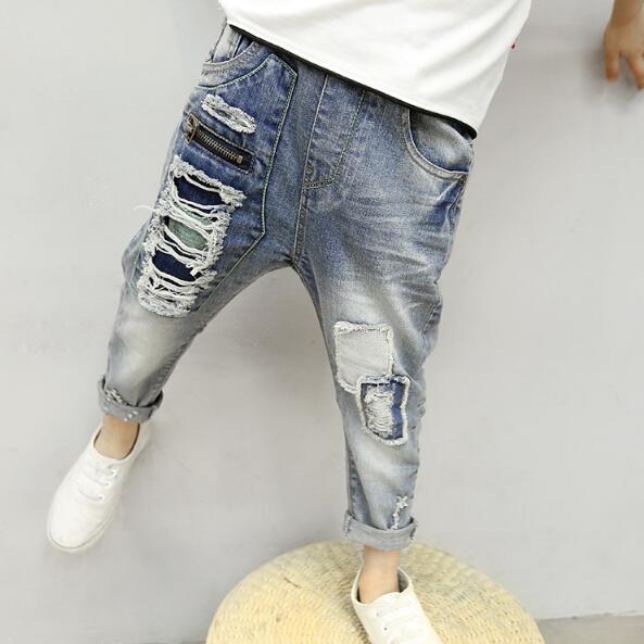 Pantalones vaqueros informales con agujeros para niños, ropa de primavera y otoño, 5, 7, 9, 11, 13, 14 años,