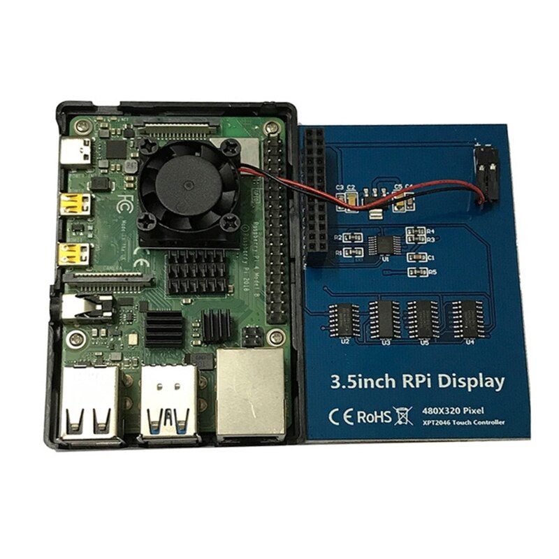 Raspberry Pi 4 Touchscreen, 4 inch 60+fps 800x480 Resolution Raspberry Pi Touchscreen with Cooling Fan and Case