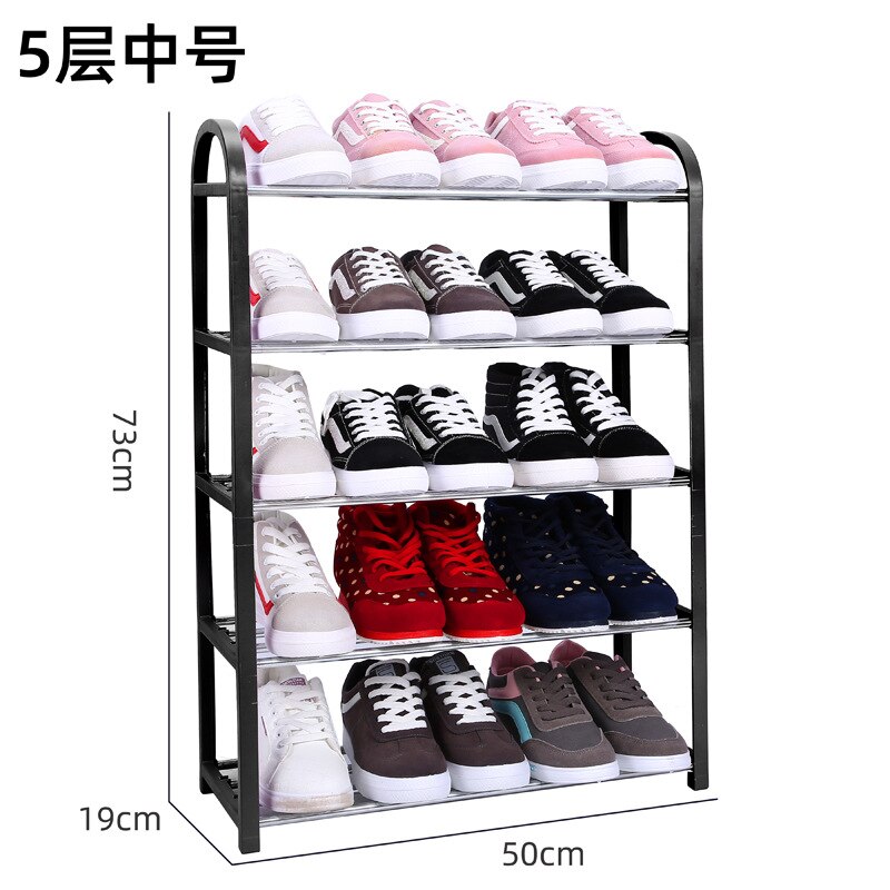 Multi-layer Shoe Rack Aluminum Metal Standing Shoe Rack 3/4/5 Layer Shoes Storage Shelf Home Living Room Organizer Accessories: 5 Tier M