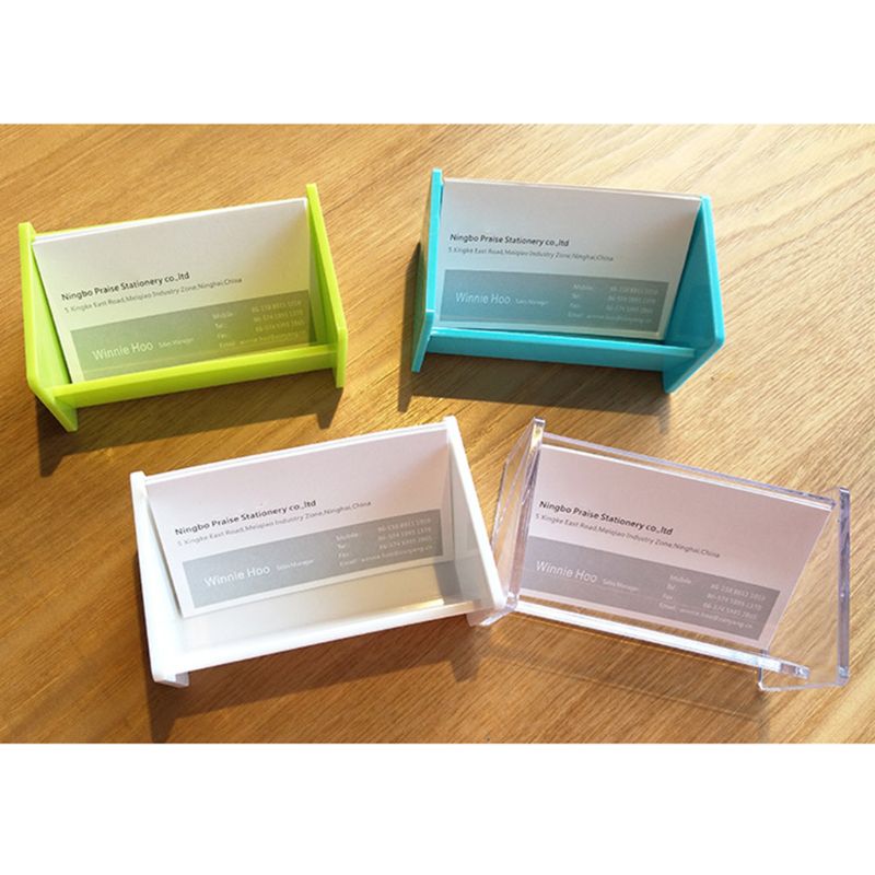 Desktop Business Name Card Box Storage Display Stand Holder Rack Table Organizer