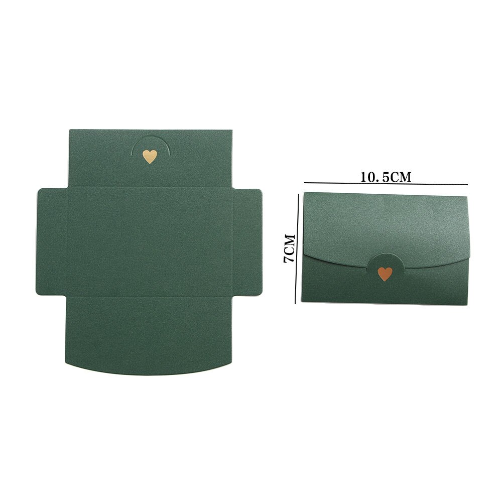 (10 pièces/lot) 10.5*7CM petite carte de voeux nom carte enveloppe estampage à amour nacré papier Mini enveloppes