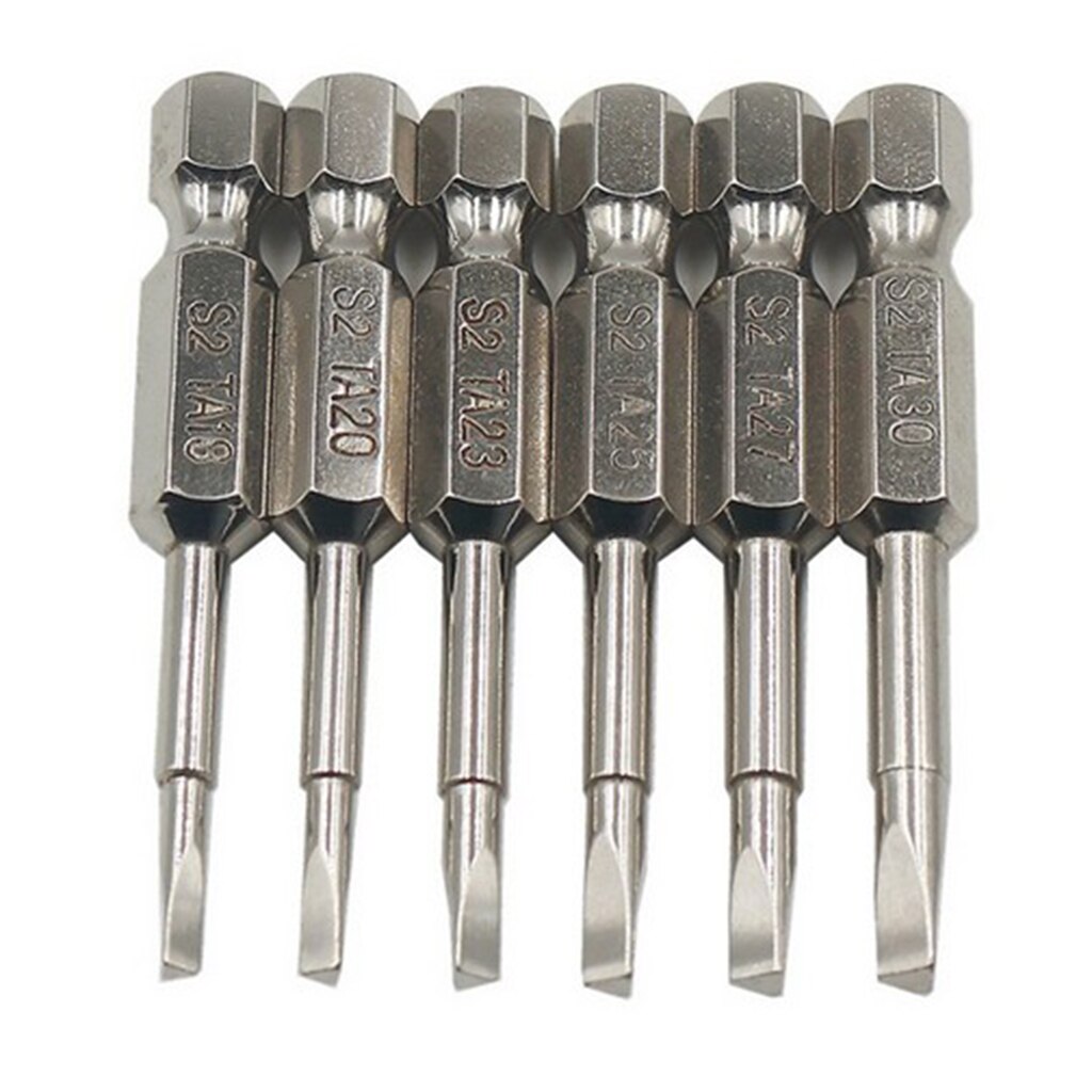 6 st  s2 50mm st magnetisk trekantig skruvmejsel i stål spets 1/4 sexkantskaft