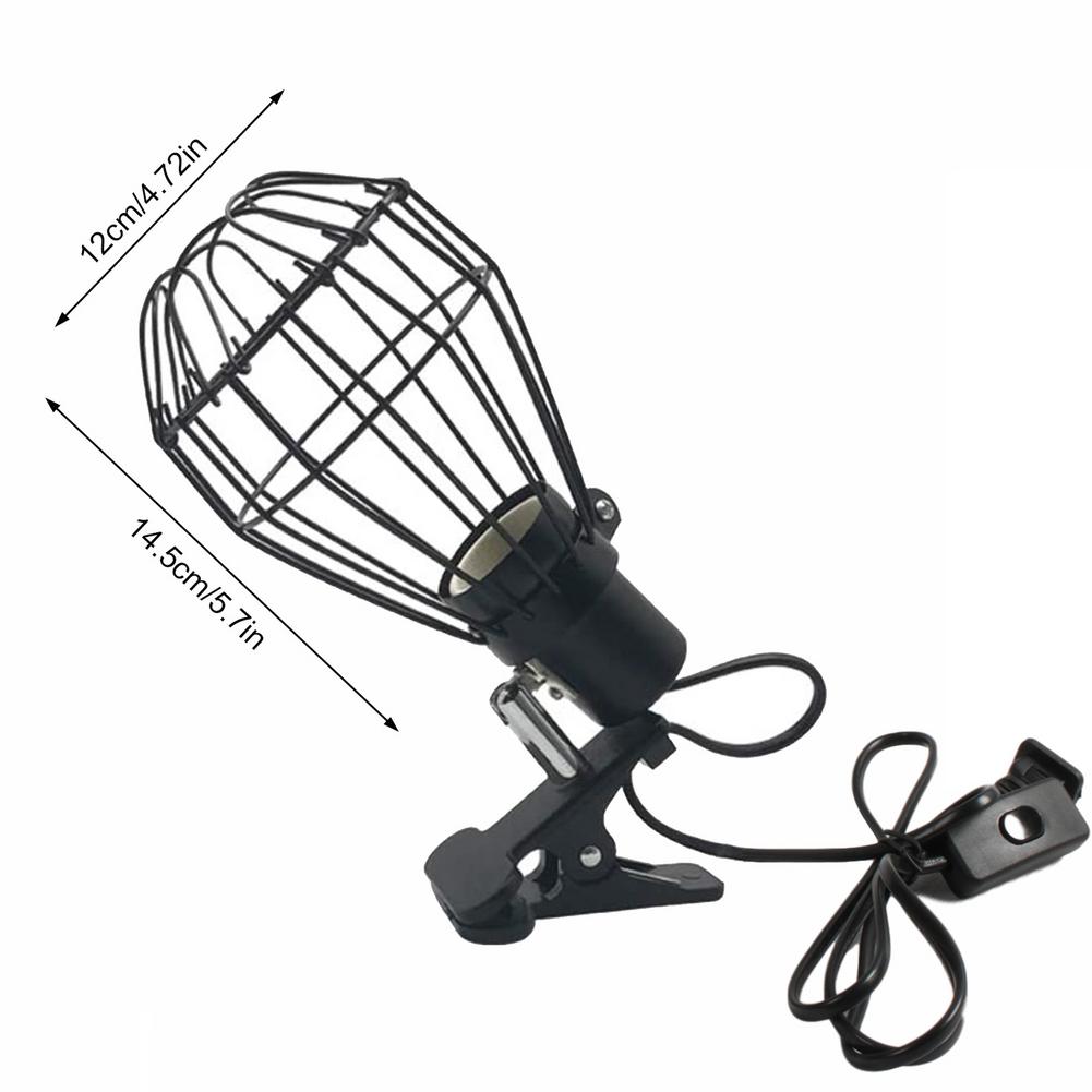 Protector calefactor para reptiles, Bombilla de calefacción, carcasa de lámpara, jaula, cubierta de lámpara de malla metálica