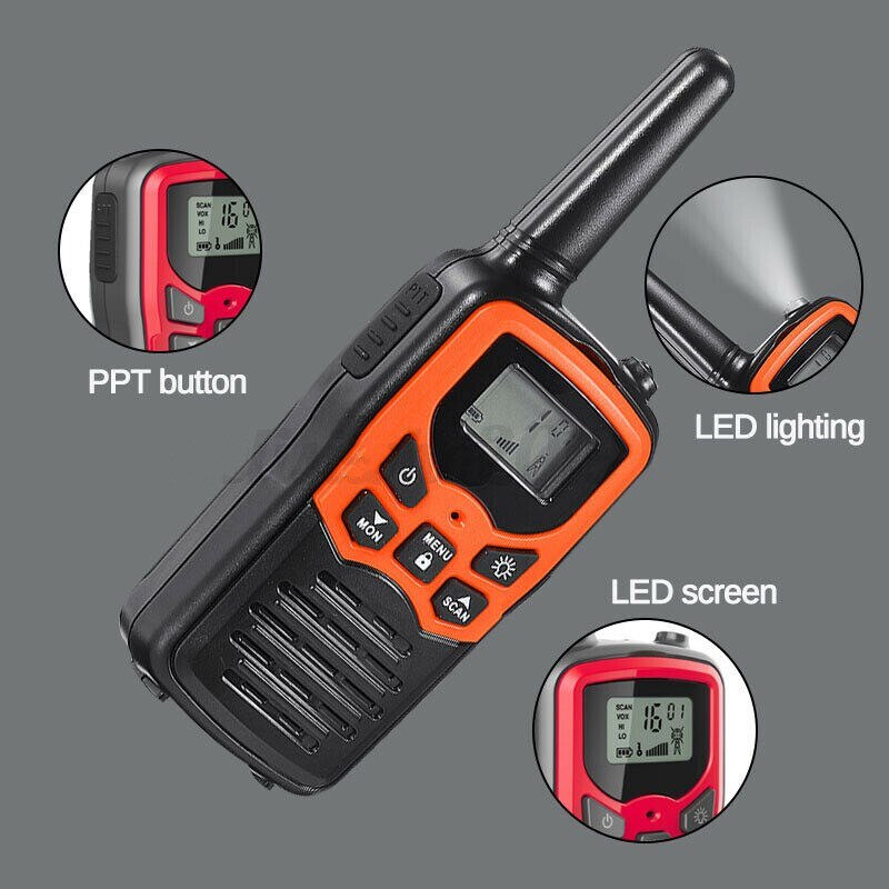 2pcs Walkie Talkie Handheld Radio 22 Channels Set 10 Km Uhf 400-470 Mhz Dual Band Mini Radio Communication Transceiver For Camp
