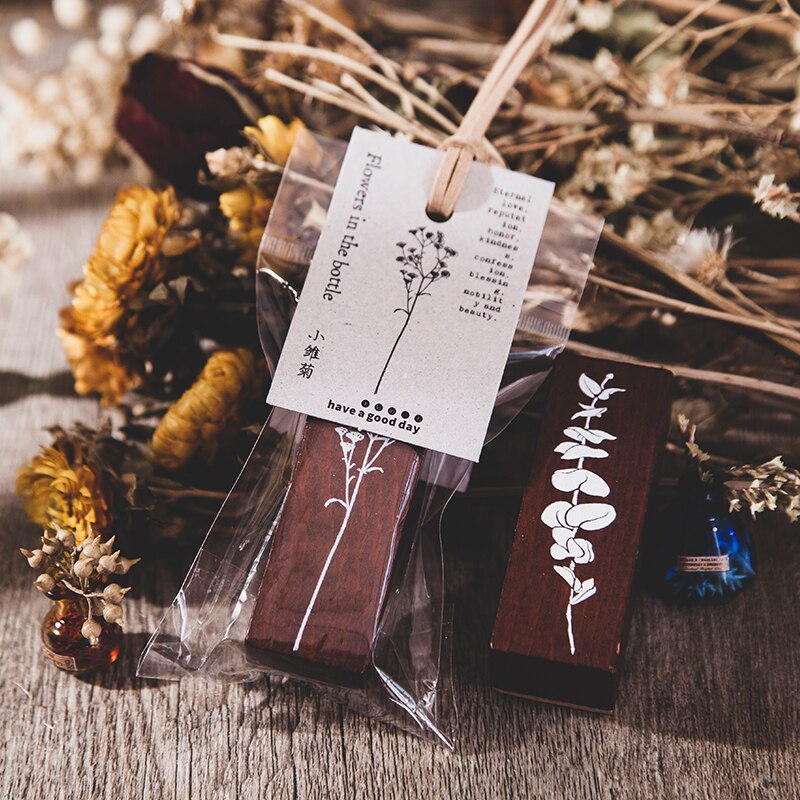 Vintage Fles Fern Bloem Plant Collage Stempel Diy Houten Stempels Voor Scrapbooking Briefpapier Scrapbooking Standaard Stempel