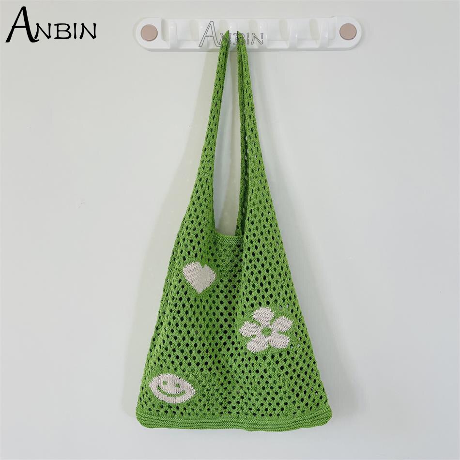 Mode Gebreide Vest Vrouwen Schoudertassen Bloemen Zomer Strand Bakken Gehaakte Tas Grote Capaciteit Vrouwelijke Handtas Shopper: 1