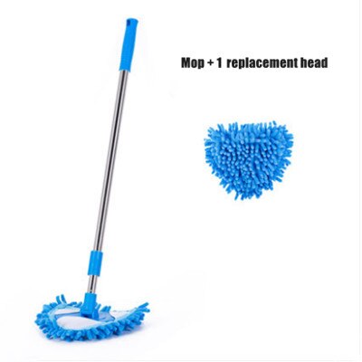 Triangle Dust Removal Mop Window Glass Mopping Lengthen Retractable Dust Brush Sweeping Wall &amp; Ceiling Tiles Household Cleaning: Total 2 cloth