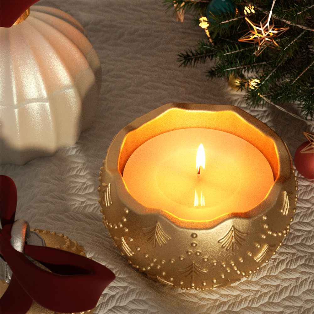 Moldes de silicona para tarro de vela, adorno centelleante de Navidad para hormigón, cemento Jesmonite, molde de repuesto de vela reutilizable, de navidad DIY