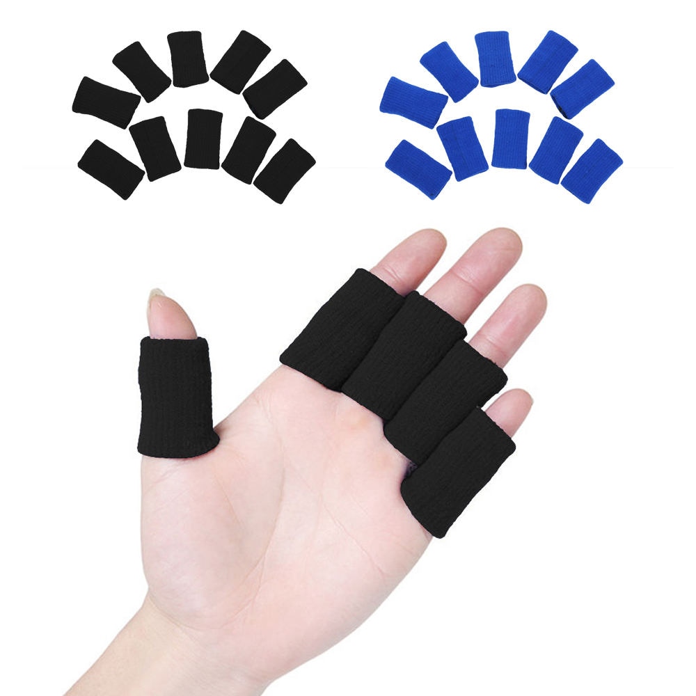 10pcs Sports Finger Cover Sweatband Stretchy Wrap Finger Sleeve Arthritis Support Volleyball Finger Protection