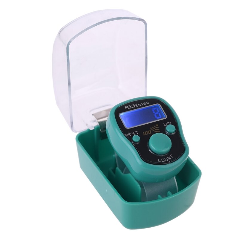 Portable Wrist Digital Electronic Counter with LED Light and Sound Manual Reset Decompression Relaxation Finger Tool