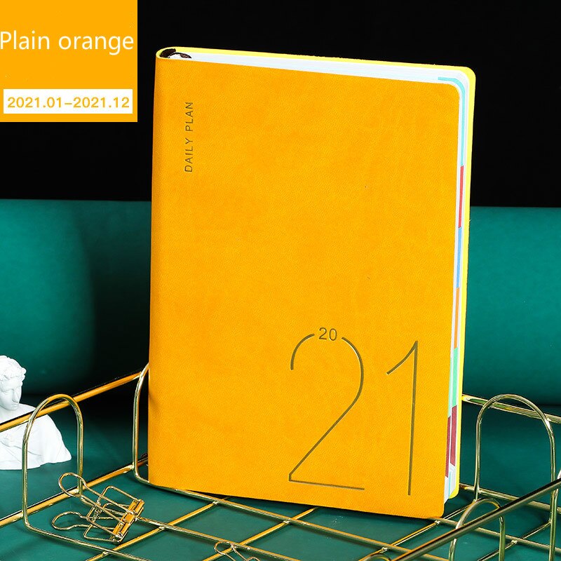 Prosty kalendarz biurowy 2021 kalendarz dziesięć kalendarz kalendarzowy 365 dni samozdyscyplinowany dziurkacz robić kart zaplanuj dziesięć niestandardowy kalendarz nie: pomarańczowy A5