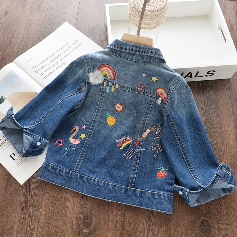 Melario Mädchen Denim Mäntel Neue Frühjahr Kinder Jacken Mädchen Mäntel Casual Stickerei Kinder Kleidung 3 8 Jahre