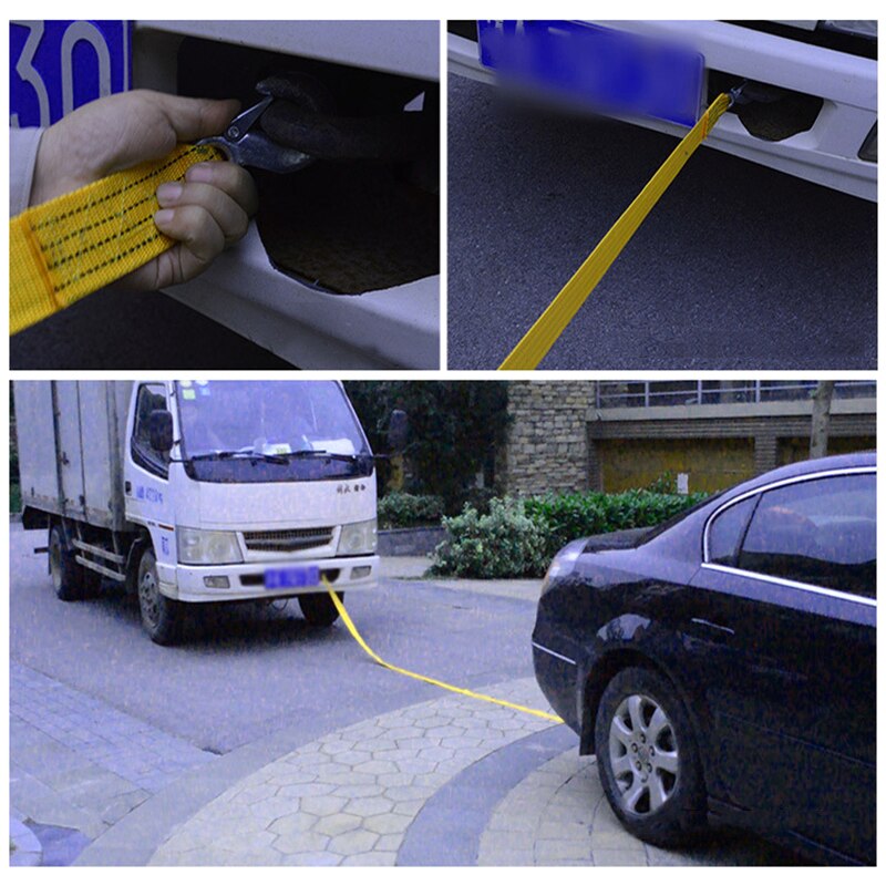 3/4/5m Heavy Duty 3/5/8 tons Ton Car Tow Cable Towing Pull Rope Strap Hooks Van Road Recovery Various Tensioning Belts
