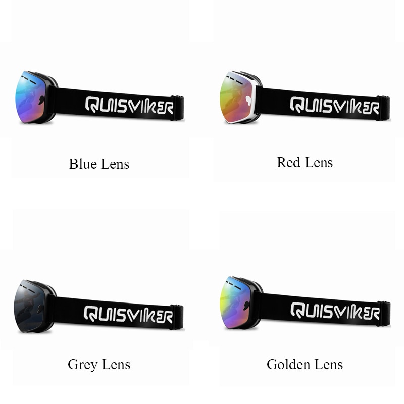 Quisviker dubbellaags anti-condens skibrillen sneeuw snowboardbrillen skibrillen sneeuwscooterbrillen skimaskers
