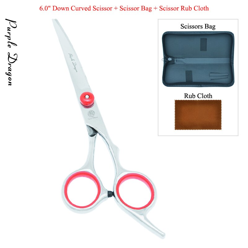 Purple Dragon 6.0" Dog Grooming Scissors Stainless Steel Pets Straight Curved Scissors Thinning Shears Dogs Hair Clippers B0001B: B0001B-08-60