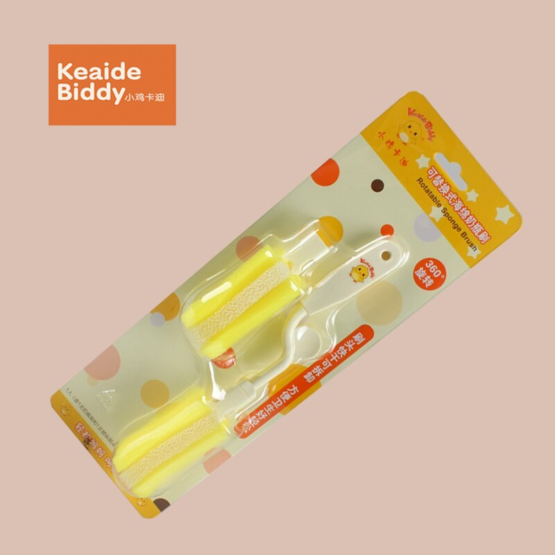 KD3123 Flasche pinsel austauschbare schwamm flasche pinsel können gedreht werden 360 grad schnell Beliebte Schwamm Pinsel Baby Flasche Pinsel