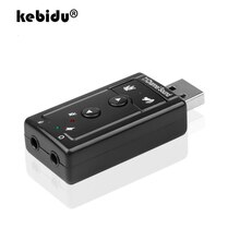 kebidu 5pcs 7.1 Channel USB Audio Headset Microphone 3.5mm Jack Converter Mic speaker 3D external sound card Adapter for Desktop