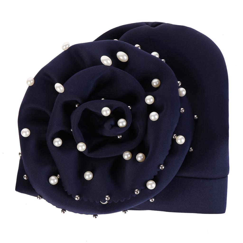 Bonnet indien fleur pour femmes musulmanes | Bonnet perte de cheveux, couvre-tête perlé Turban Cancer, mancherons, chapeaux islamiques pour femmes,