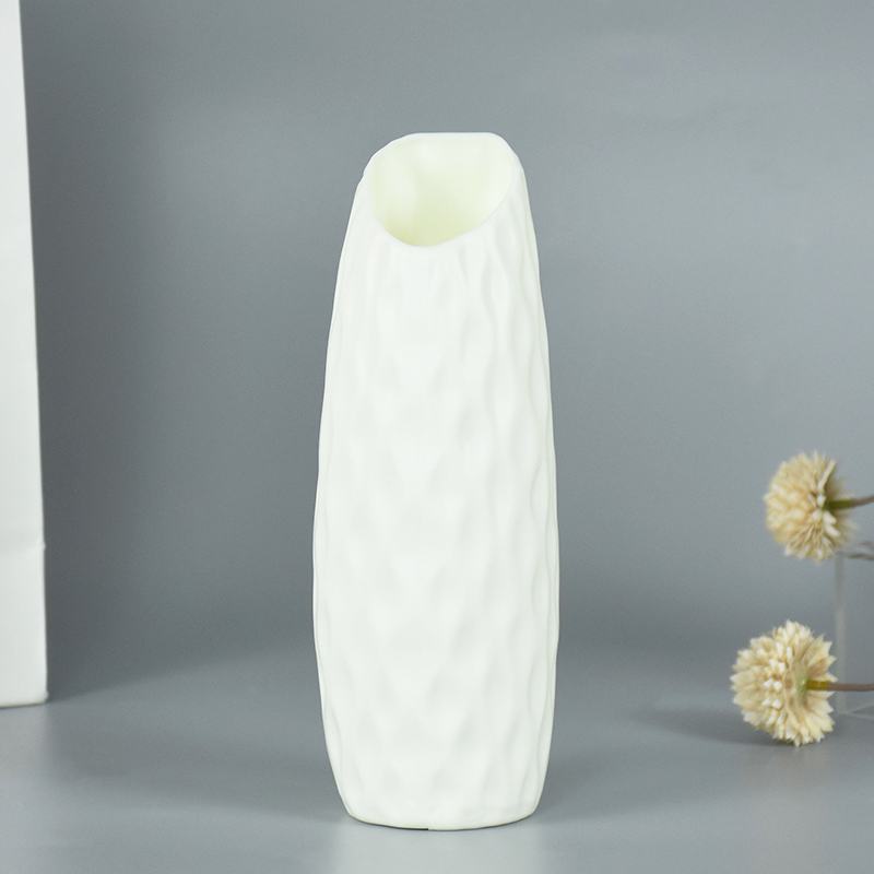 Modern Flower Vase White Pink Blue Plastic Vase Flower Pot Basket Nordic Home Living Room Decoration Ornament Flower Arrangement: black