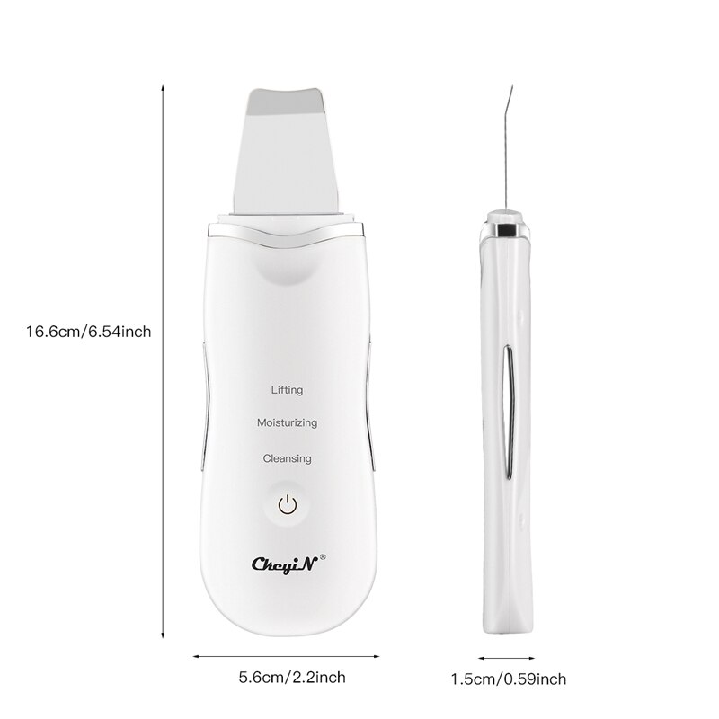 Usb opladning ultralyd hud peeling maskine hudorme fjernelse ansigtsbehandling sonic scrubber massager død hud remover porerens 35