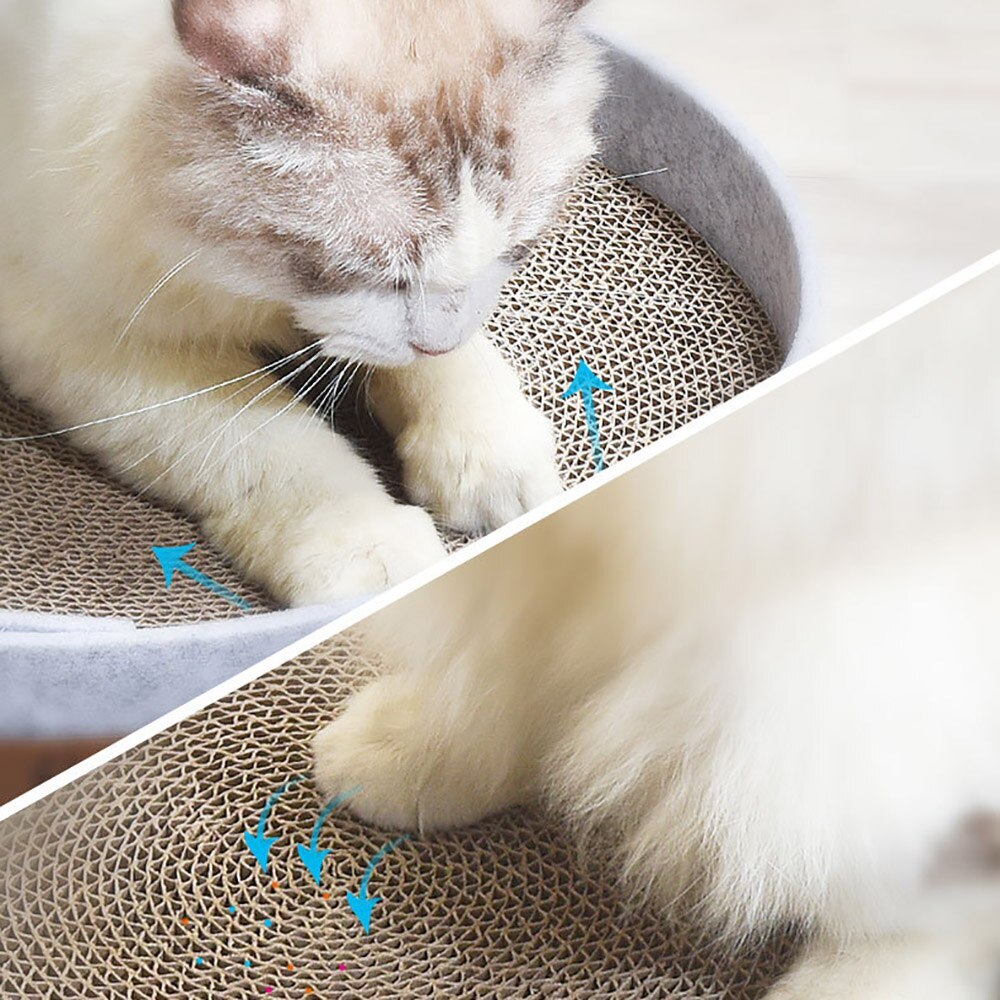 Cat Scratching Board Round Corrugated Cardboard Scratch Pad Scratcher for Kitten Pet Playing Toys