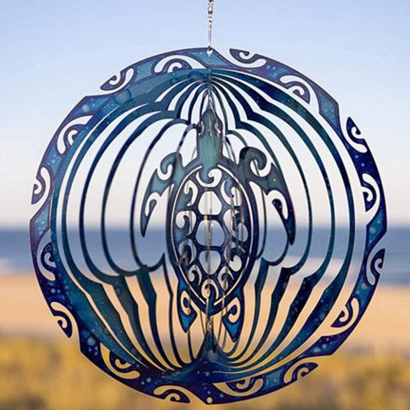 Zeeschildpad Wind Spinner Ornament Spinner Kinetische 3D Metalen Outdoor Tuin Decor Wind Spinner Voor Thuis Tuin Decoraties