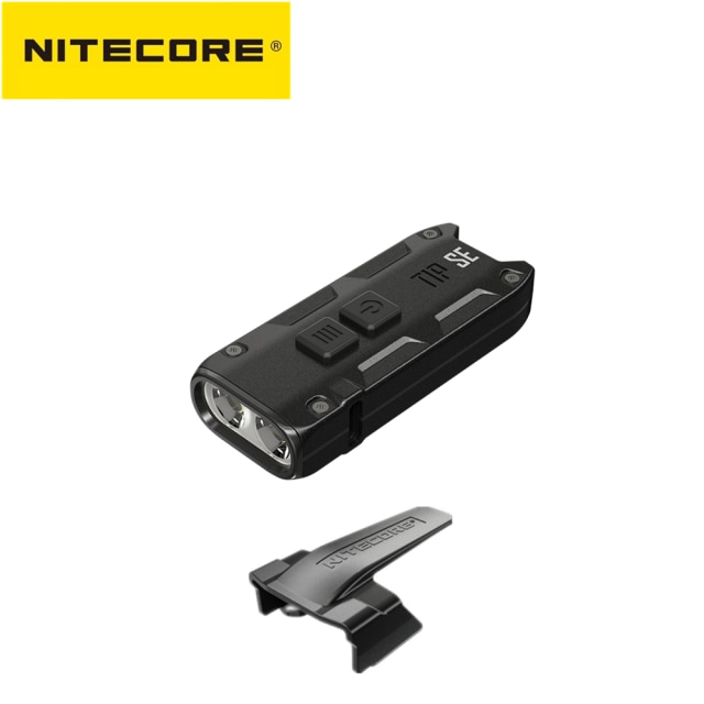 Original NItecore TIP SE Flashlight Keychain Light 700 Lumens MINI LIGHT LED With USB Rechargeable Li-ion battery Keychain Light: BLACK