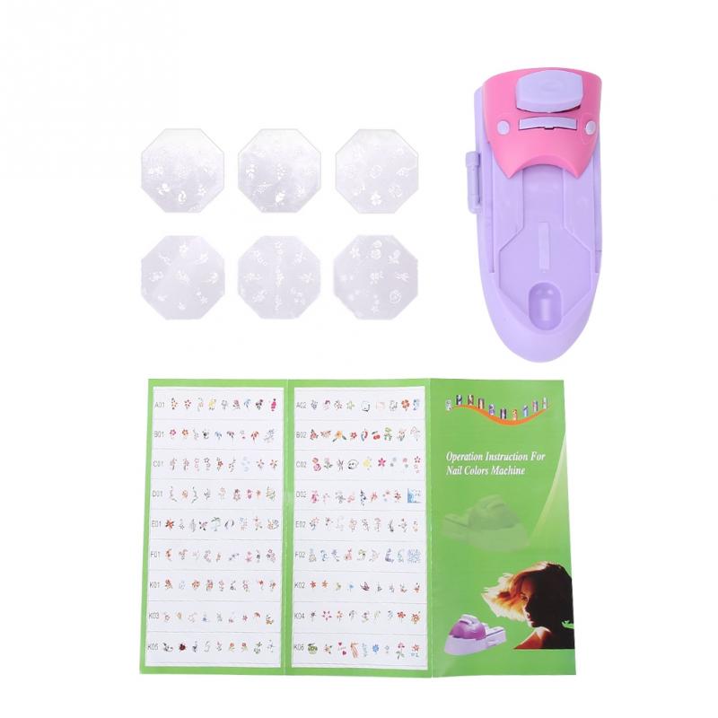 Professionelle DIY Nagel Kunst Stempel Maschine Drucker Druck Manikübetreffend einstellen mit 6 Metall aufbringen Platten Schaber Diagramm Platte Werkzeug