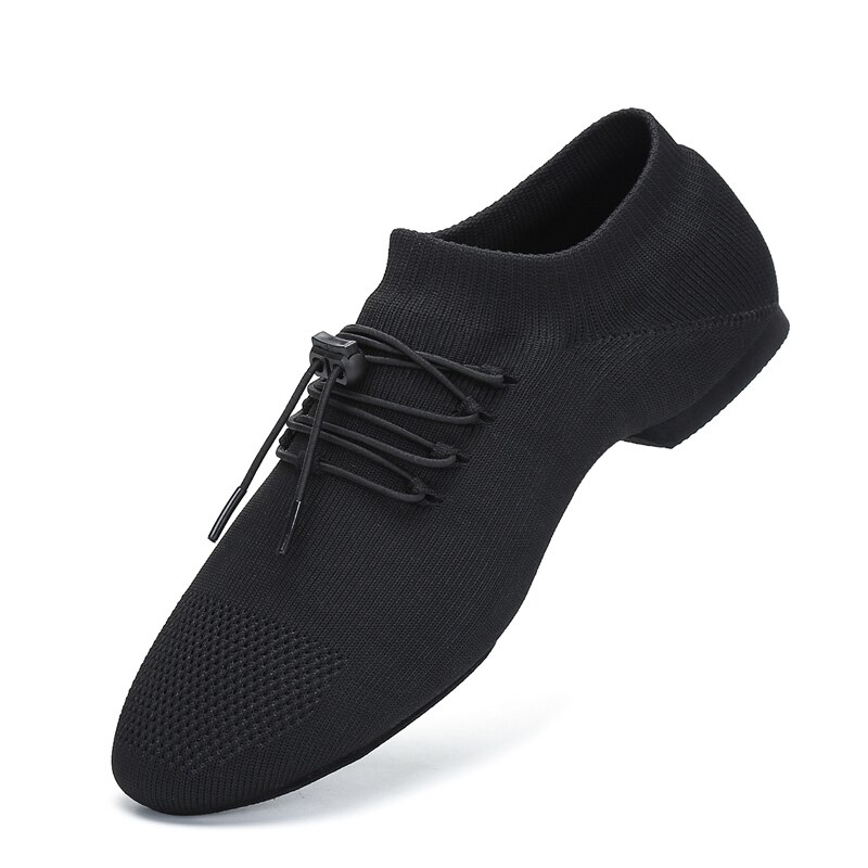 Dancing Shoes Ladies Summer Breathable Dance Shoes Modern Latin Jazz Shoes Woman Mesh Sneakers Party Shoes for Women: Black / 38